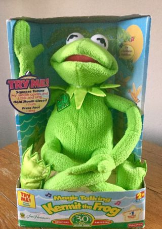 Vtg 1999 Tyco Magic Talking Kermit The Frog Sesame Street 30th Anniversary