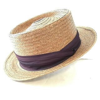 Rare Vintage Brooks Brothers Hat Straw Panama Boat Fedora Cocoanut 1950 