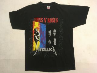 Vintage 1992 Metallica Guns N Roses Faith No More Summer Tour T - Shirt L