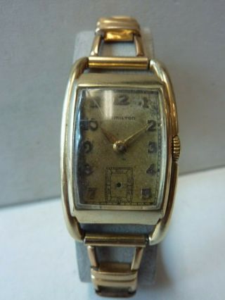 Vintage 1935 Hamilton Sutton Mechanical Wristwatch 980 W/ Rare Curvex Style Case