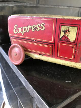GELY early 1920’s Express Van Tin Car VIntage Toy Made In Germany RARE 2