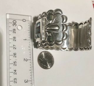 Vintage Navajo Stunning Sterling Silver Signed Thompson Cuff Bracelet 9