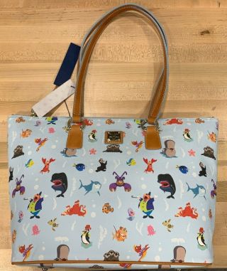 Disney Dooney & Bourke Out To Sea Tote Bag Purse Nemo Dory Hank Sebastian Rare