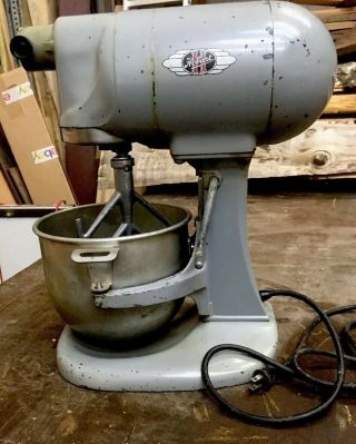 Rare Vintage 1950 HOBART N - 50 Commercial Mixer W/Original Steel Bowl & Paddle 12