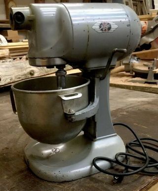 Rare Vintage 1950 Hobart N - 50 Commercial Mixer W/original Steel Bowl & Paddle