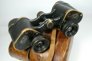Old Vintage Carl Zeiss Jena D.  F.  12x Binoculars