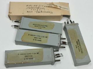 4 Vintage 1944 Western Electric 2.  16 Mf 200vdc D168344 Condenser Nos