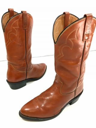 Vtg Red Wing Pecos Men Brown Leather Cowboy Western Motorcycle Work Boots 10 E