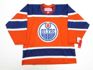 Alberta Oilers Orange Vintage Ccm Nhl Hockey Jersey Size Large