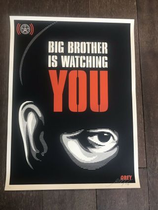 Obey Shepard Fairey Big Brother Is Watching You 2006 18x24 " Print Very Rare