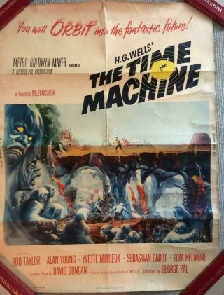 Rare H G Wells The Time Machine 1960 Movie Poster 60 - 6 30 " X 40 "