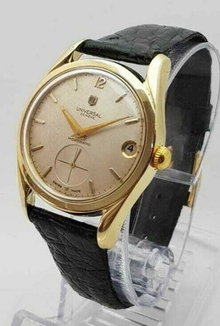 Rare Universal Geneve Polerouter Monodatic Gold Filled Cal.  138c Ref,  200104 - 2