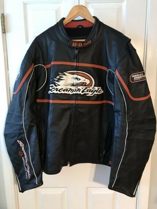 Rare Harley Davidson Screamin Eagle Raceway Leather Jacket Men 