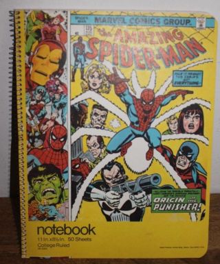 Vintage 1975 Spiderman Mead Spiral Wide - Rule 50 Sheet Notebook - School