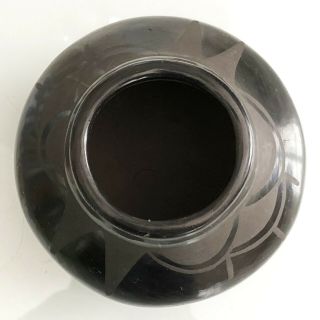 VINTAGE SANTA CLARA OR SAN ILDEFONSO PUEBLO BLACK POTTERY JAR POT BOWL UNMARKED 8