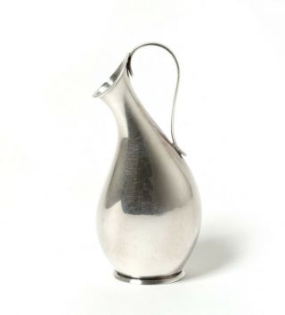 A Small Silver Vase.  Made In Denmark,  Hugo Grun,  Mid - 20th Century.