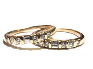 14k Yellow Gold.  48ct Vs1 G Diamond Wedding Ring Band 3.  5g Estate Vintage