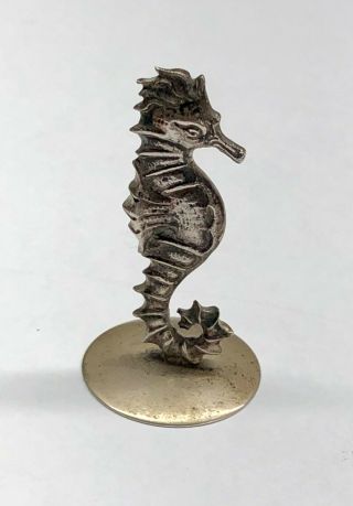 Antique Dutch Solid Silver Miniature Fig Of A Sea Horse