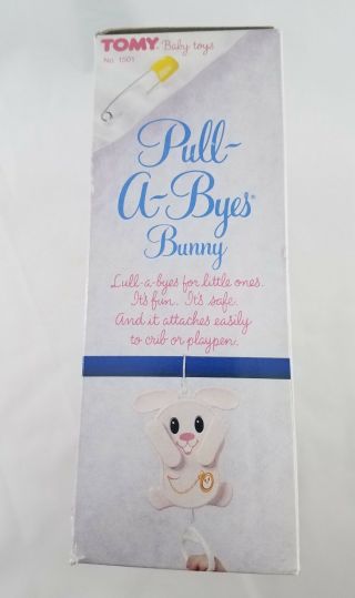 1983 TOMY Peek - a - Boo Bunny Pull String Music Baby Lullaby Crib Toy RARE VTG 2