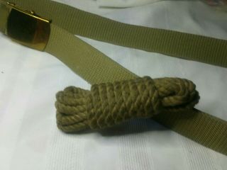 WW2 US Army Khaki M1937 Uniform Trouser Pants Dress Web Belt Solid Brass Buckle 5