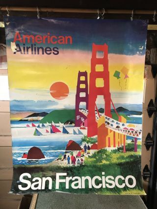 Vintage Travel Poster American Airlines San Francisco By Dong Kingman