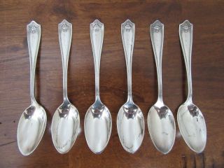6 Antique Rogers,  Lunt & Bowlen Sterling Silver Spoons - Fruit Basket Pattern