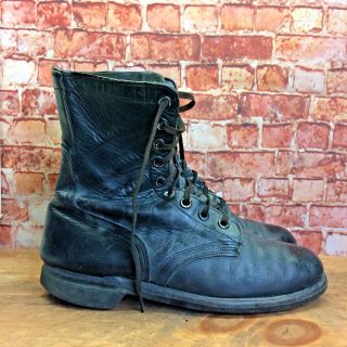 Vintage Wwii Black Leather Military Combat Jump Boots Size 9 R Made In Usa