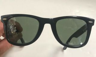 Vintage Ray Ban Bausch Lomb Sunglasses Wayfarer B&l 5024 Horn Rimmed Black