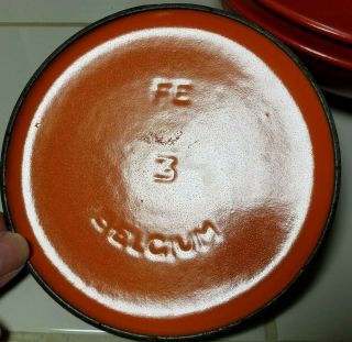 DESCOWARE Vintage Bean Pot w/Lid Flame Orange Enamel Cast Iron 3 Qt.  Belgium 5