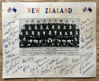 Vintage 1960s Signed Photo Rugby Autographs Zealand Rugby Team Rare