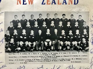 Vintage 1960s Signed Photo Rugby Autographs Zealand Rugby Team Rare 2