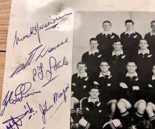 Vintage 1960s Signed Photo Rugby Autographs Zealand Rugby Team Rare 3