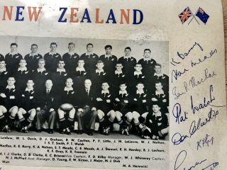Vintage 1960s Signed Photo Rugby Autographs Zealand Rugby Team Rare 6