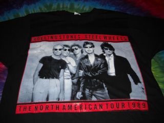 Rolling Stones Steel Wheel North American Tour 1989 Vtg Concert Black T - Shirt Xl