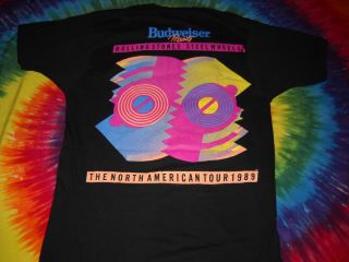 ROLLING STONES STEEL WHEEL NORTH AMERICAN TOUR 1989 VTG CONCERT BLACK T - SHIRT XL 4