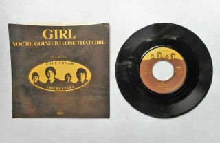 ULTRA RARE Beatles Promo 45 GIRL Capitol 4506 - 1977 Record Picture Sleeve EXC 2