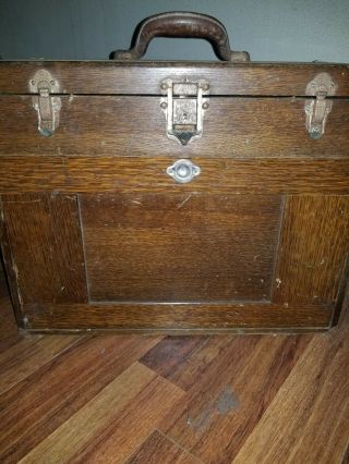 H.  Gerstner Vintage 11 Drawer Dark Oak Machinist Chest Tool Box w/ Mirror 8