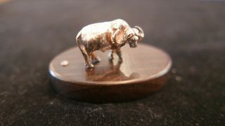 Vintage Patrick Mavros Sterling Silver Ox / Bull Miniature Place Card Holder