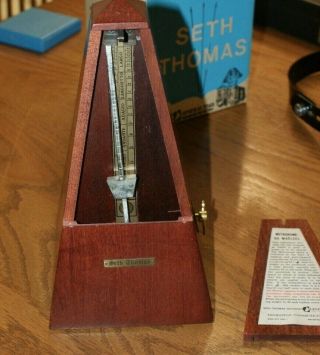 Vintage 1960’s Seth Thomas Metronome 1101 Mahogany Includes Box