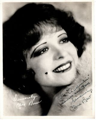 Legendary Flapper,  Actress Clara Bow,  Vintage Signed Studio Photo.