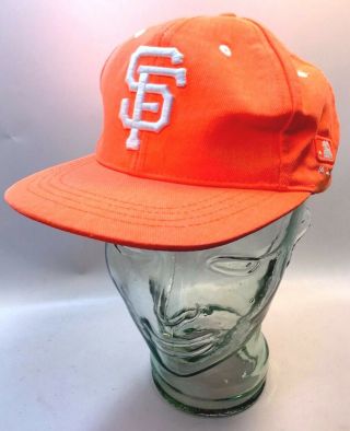 Vtg San Francisco Giant Mlb Major League Baseball Sf Hat Snapback Neon Orange