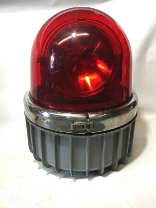 Vintage Federal Signal Commander 371 Series Red Rotating Emergency Light 120v