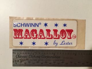 Schwinn Bmx Magalloy By Lester Nos Sticker Old School Vintage (2)