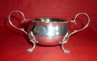 Twin Handle Solid Silver Sugar Bowl By Joseph Gloster Ltd,  Birmingham 1970