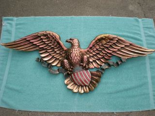 Vintage Syroco American Eagle W/shield Patriotic Wall Plaque 45 " 3762