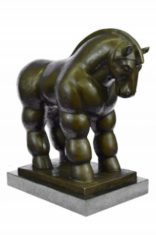 Rare Botero Trojan Horse 100 Real Bronze Sculpture Figure Statue Art Deco Decor