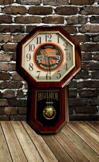 Vintage HARLEY - DAVIDSON Motorcycle Regulator Wall Clock,  Great 5