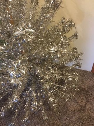 Vintage Evergleam Aluminum Silver Christmas Tree 6 Foot w/ 94 Branches 3