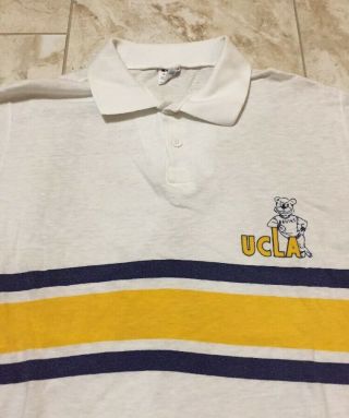 Vintage 80s Champion Ucla Bruins Polo Shirt Size Men’s Xl