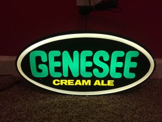 Vintage Genesee Cream Ale Lighted Beer Advertising Sign Rare